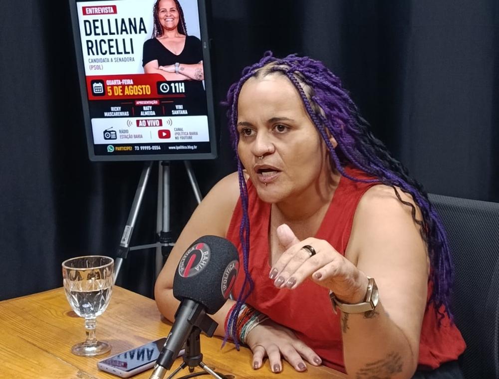 Única mulher candidata ao Senado pela Bahia, Delliana Ricelli (PSOL) critica “chapa de homens brancos” e defende protagonismo feminino na política